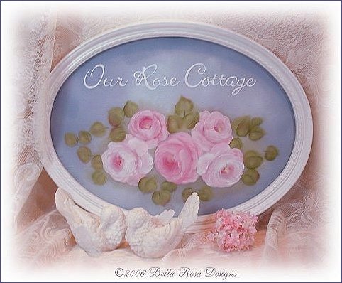 Gorgeous Rose Cottage Sign on Glass